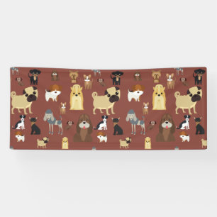 brown background dogs pattern banner