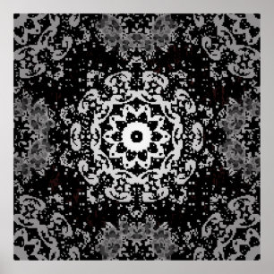 Brown background. Doodle background in vintage wit Poster