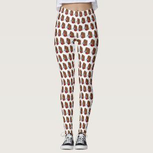 Brown Bag School Lunch Apple Milk Carton Cafeteria Leggings