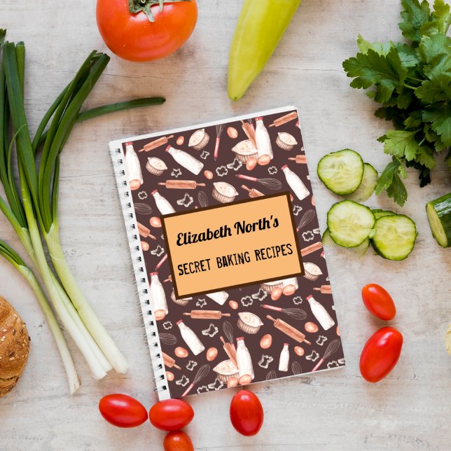 Brown Baking Pattern Recipe  Notebook (Creator Uploaded)