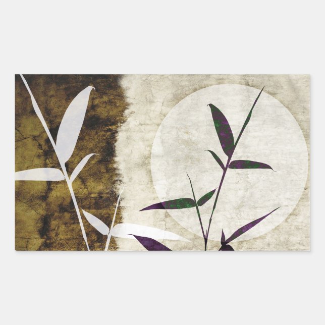 Brown Bamboo Moon Fall Leaves Sticker (Front)