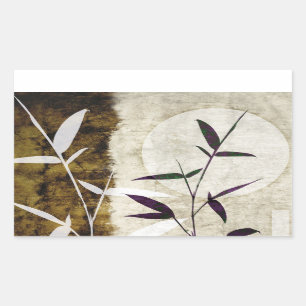 Brown Bamboo Moon Fall Leaves Sticker