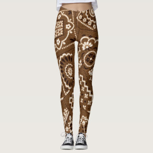 Brown bandana leggings