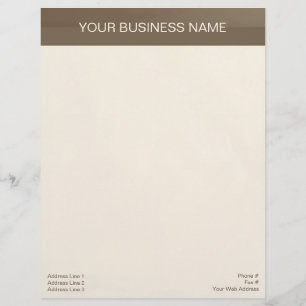 Brown Banner on Beige Letterhead