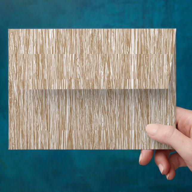 Brown barn wood grain wedding envelope (Hand)