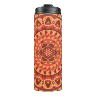 Brown Base Mandala Thermal Tumbler