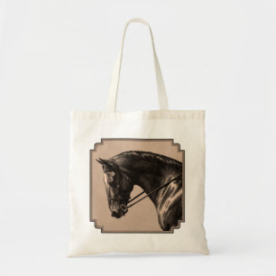 Brown Bay Oldenburg Horse Portrait Sepia Tote Bag
