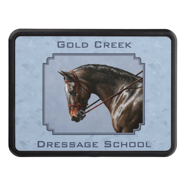 Brown Bay Oldenburg Horse Portrait Trailer Hitch Cover (Front)