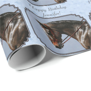 Brown Bay Oldenburg Horse Portrait Wrapping Paper