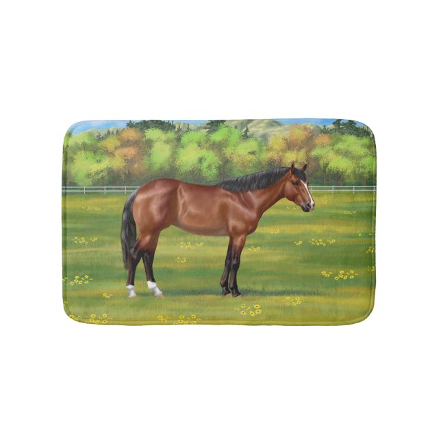 Brown Bay Quarter Horse Bath Mat (Front)
