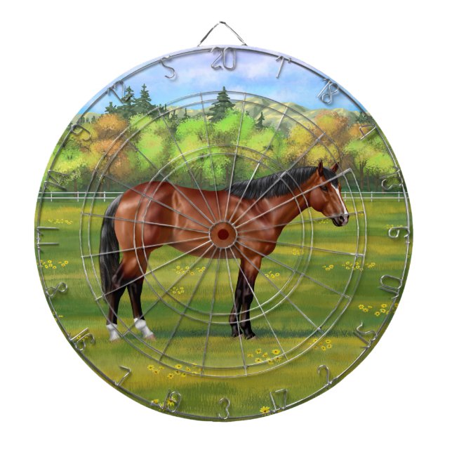 Brown Bay Quarter Horse Dartboard (Front)