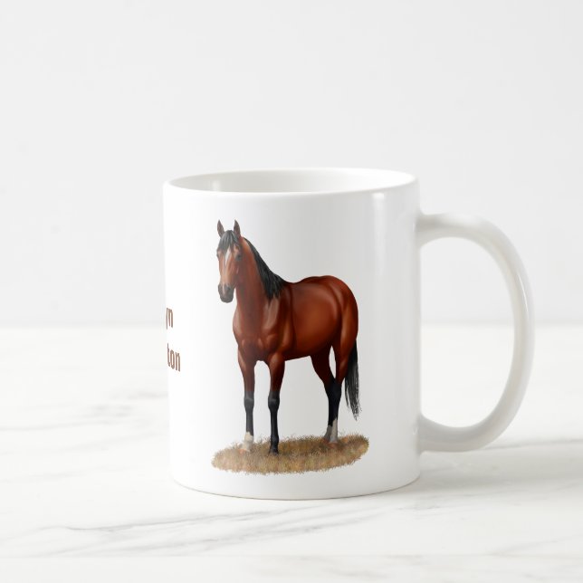 Brown Bay Quarter Horse Stallion Coffee Mug (Right)