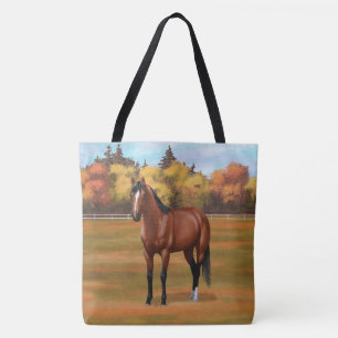 Brown Bay Quarter Horse Stallion Tote Bag