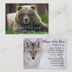 Brown Bear and Coyote Wildlife Business Card