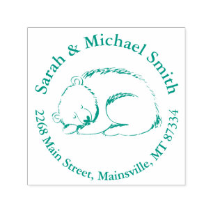 Brown Bear Baby Shower Woodland Animals Self-inking Stamp
