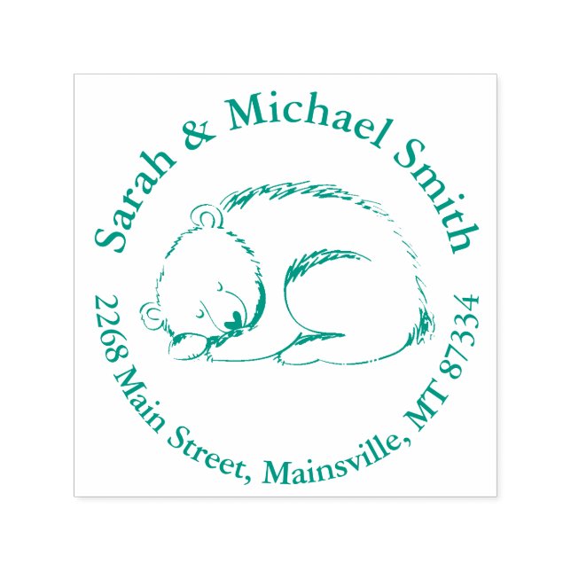 Brown Bear Baby Shower Woodland Animals Self-inking Stamp (Design)