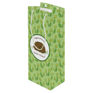 Brown Bear Baby Shower Woodland Animals Wine Gift Bag
