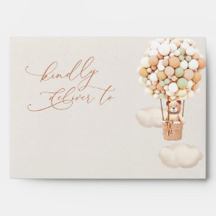 Brown Bear Balloons Baby Shower Envelope