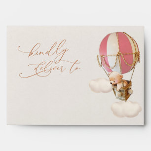 Brown Bear Balloons Baby Shower Envelope