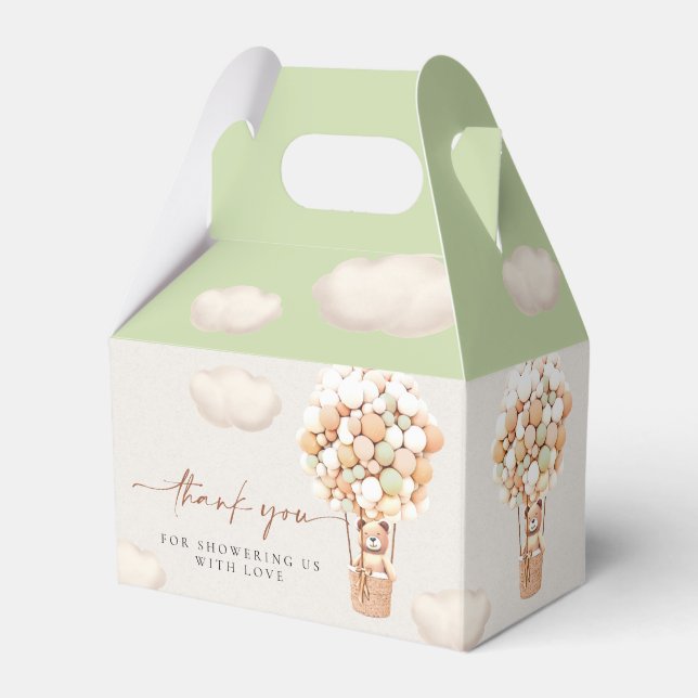 Brown Bear Balloons Favour Box (Front Side)