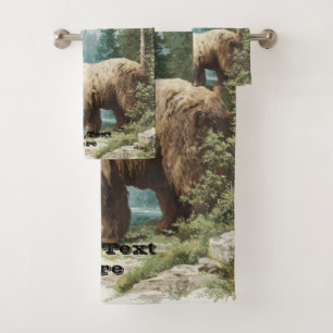 Brown Bear Bath Towel Set