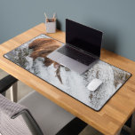 Brown Bear Catches Red Salmon Desk Mat<br><div class="desc">Brown bears fish for red salmon at the falls of the Brooks River,  Katmai National Park,  southwest,  Alaska.</div>