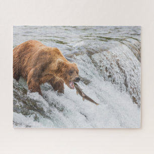 Brown Bear Catches Red Salmon Jigsaw Puzzle