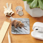 Brown Bear Catches Red Salmon Keychain<br><div class="desc">Brown bears fish for red salmon at the falls of the Brooks River,  Katmai National Park,  southwest,  Alaska.</div>