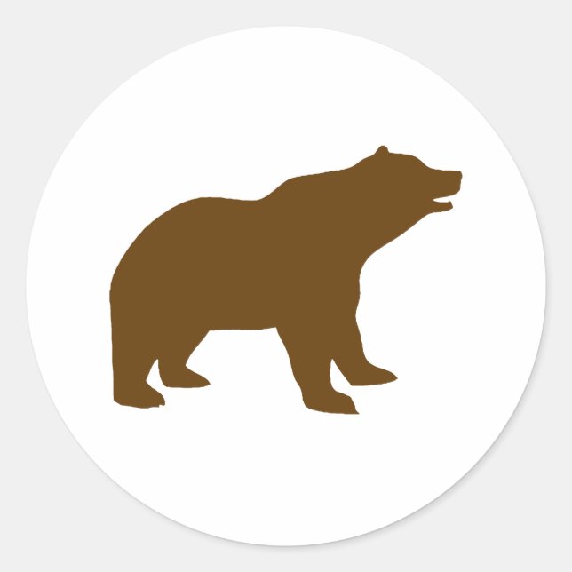 BROWN BEAR CLASSIC ROUND STICKER (Front)