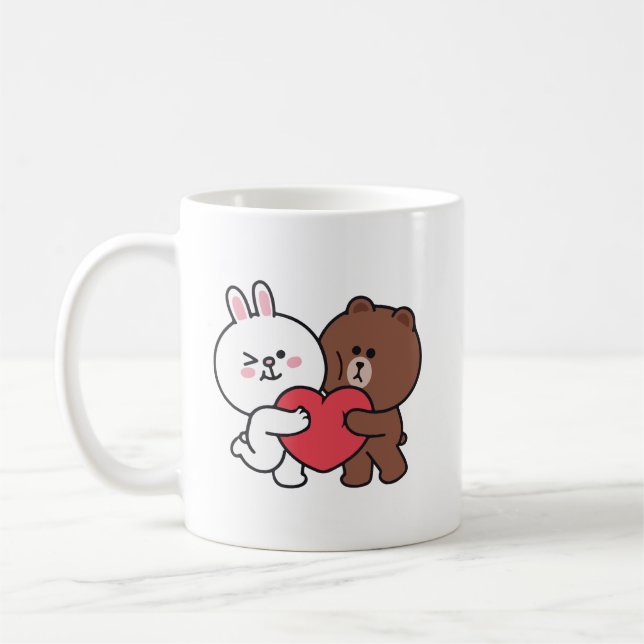 Brown bear cony bunny coffee mug (Left)