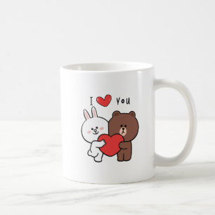 Brown bear cony bunny love coffee mug