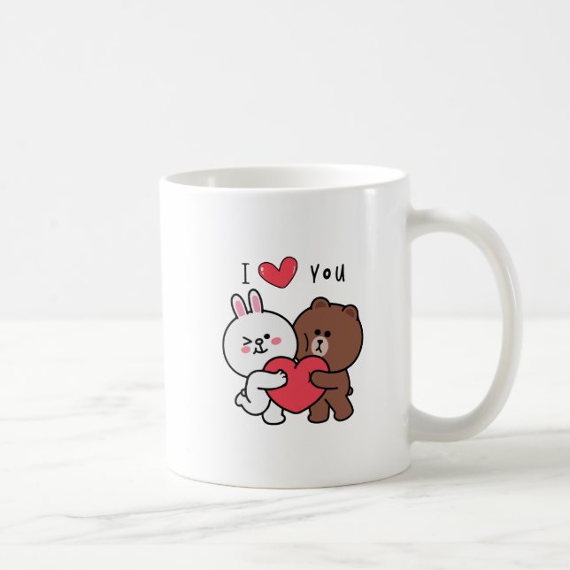 Brown bear cony bunny love coffee mug (Right)