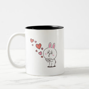 Brown bear cony bunny love Two-Tone coffee mug
