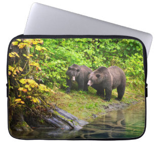 Brown Bear & Cub   Hyder, Alaska Laptop Sleeve