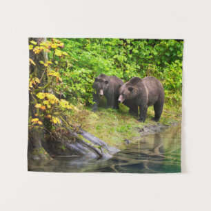 Brown Bear & Cub Hyder, Alaska Tapestry