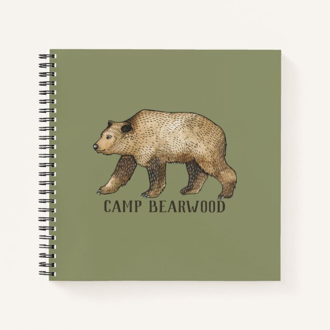 Brown Bear Custom Camp Journal or Notebook (Front)