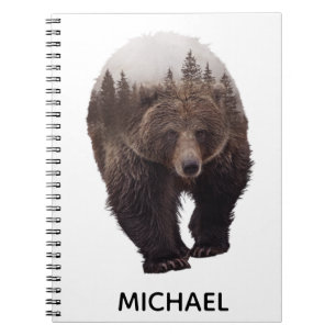 Brown Bear Double Exposure Notebook