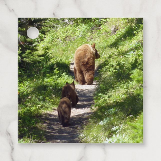 Brown Bear Family Favour Tags (Front)