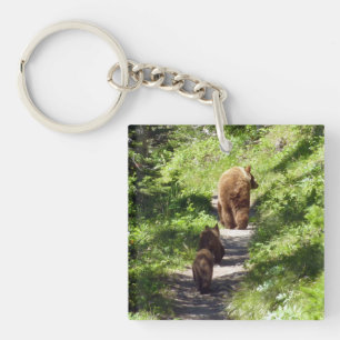 Brown Bear Family Keychain