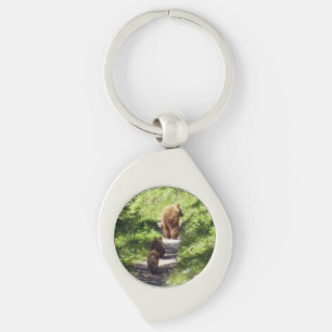 Brown Bear Family Keychain