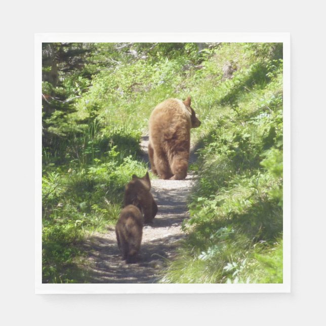 Brown Bear Family Napkin (Front)