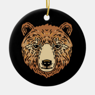 Brown Bear for Autumn Ceramic Ornament