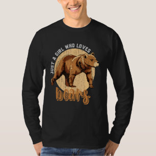Brown Bear Girls Women Forest Animal Wildlife Bea T-Shirt