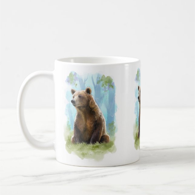 Brown bear, grizzly bear mug for wildlife decor (Left)