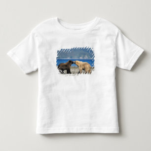 Brown bear, grizzly bear, play on the beach, toddler t-shirt
