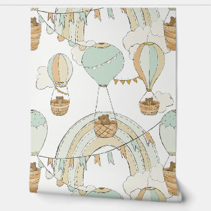 Brown Bear Hot Air Balloon Ride (Vintage) Wallpaper