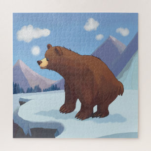Brown bear in the mountains jigsaw puzzle