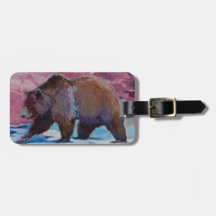Brown Bear in Utah, Walking by the Rocks Luggage Tag
