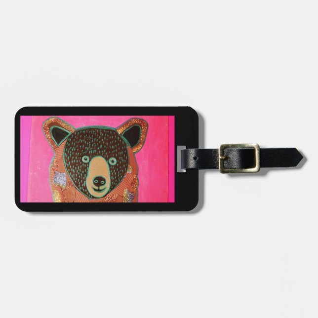 Brown Bear Luggage Tag (Front Horizontal)