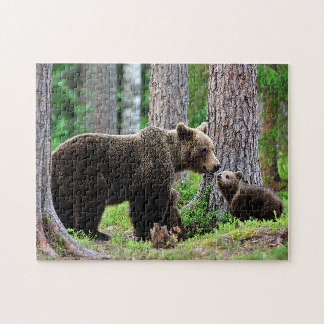 Brown Bear Mama with Cubs, Jigsaw Puzzle (Horizontal)